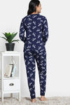 Zivame 2 Mile Fashion Knit Cotton Pyjama Set - Medieval Blue — thumbnail 4